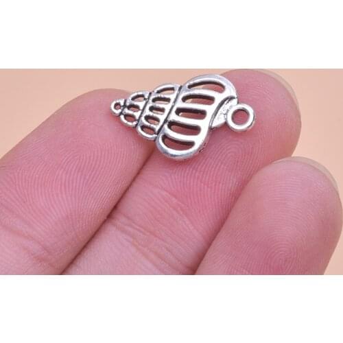 Jewelry components 10PCS/lot Vintage Silver 15*20mm Sea conch Charms pendant for DIY jewelry Accessories 24196