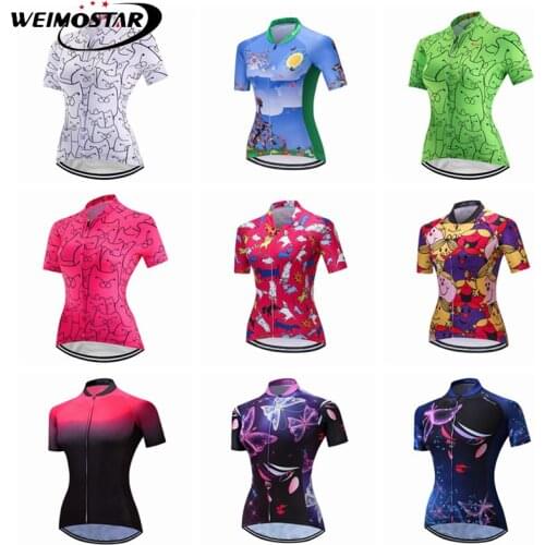 Weimostar New Cycling Jersey Women pro team MTB Bicycle Clothing Maillot Ciclismo Summer Short Sleeve Bike Jersey Cycle Wear