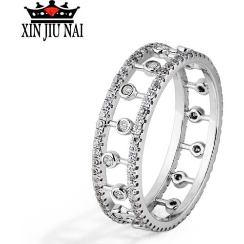 925 sterling silver whole circle full of rings fashion jewelry Korean elegant Ruili female hollow inlaid zircon diamond ring