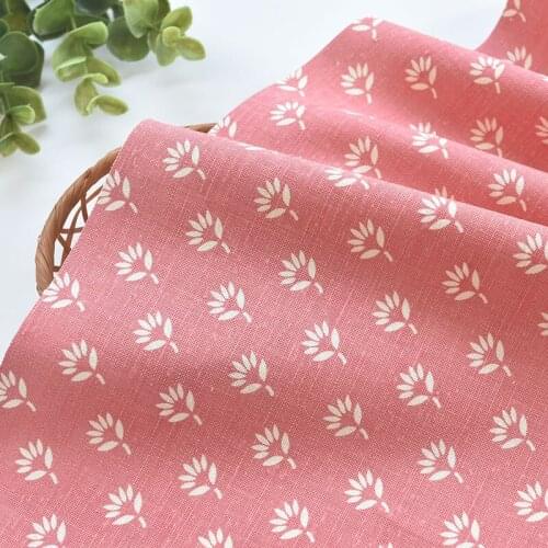1meter 100% cotton pink flower printing fabric for Childrens skirt dress DIY Summer clothes bag handwork fabric art XMT