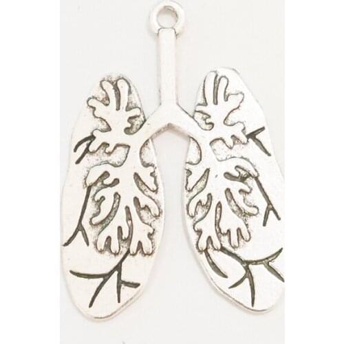 New 10Pcs Vintage Style Zinc Alloy, 3D Human Lung, 39 * 28 Pendant Accessories Jewelry Accessories Jewelry DIY Handmade