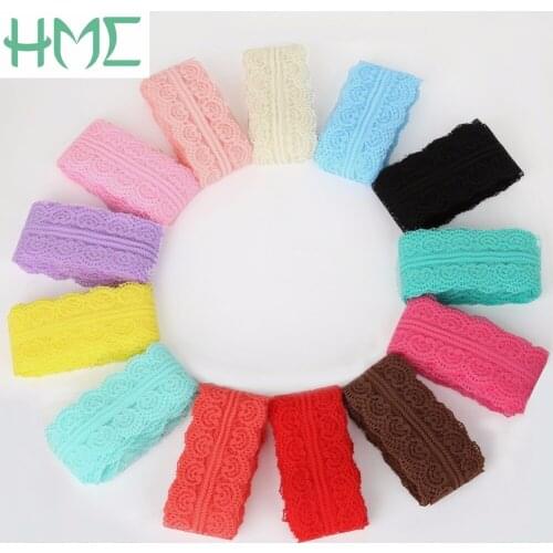 15 colors Width 45mm 5yards Embroidered Net Lace Trim fabric Garment Ribbon Headband Wedding Decoration Party DIY Accessories