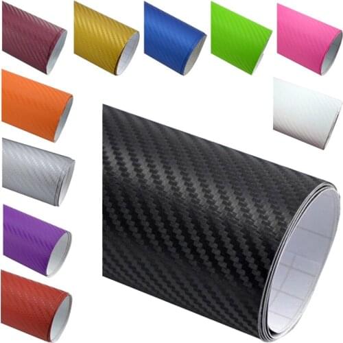 50*127cm 3D Carbon Fiber Vinyl Car Wrap Sheet Roll Film Sticker Decal White