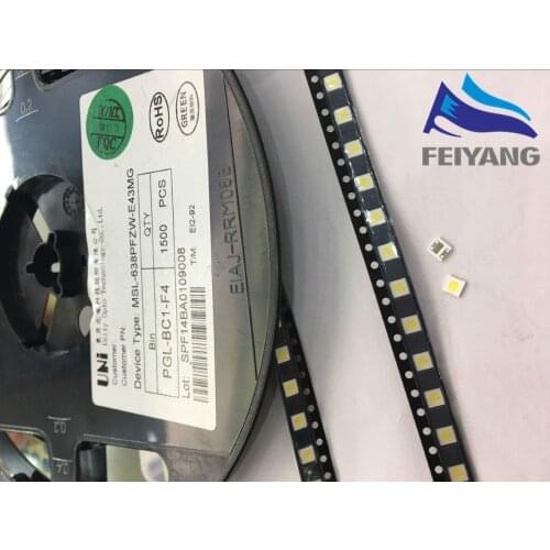 500PCS UNI 3537 3535 1W LED Chip-2 90LM Cool white LCD Backlight for TV Application High Power LED