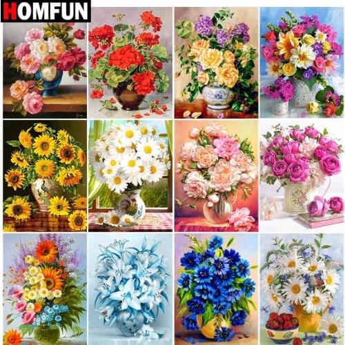 HOMFUN Full Square/Round Drill 5D DIY Diamond Painting "Bouquet landscape" Embroidery Cross Stitch 5D Home Decor Gift
