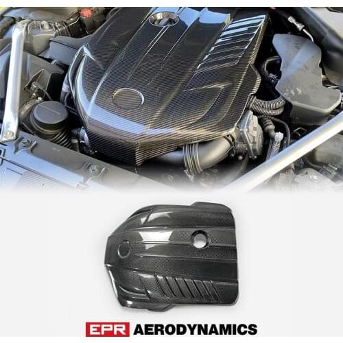 Car-styling For Toyota 19 Supra A90 Carbon Fiber OEM Engine Cover Kit Replacement Glossy Finish Inner Drift Tuning Aero Part