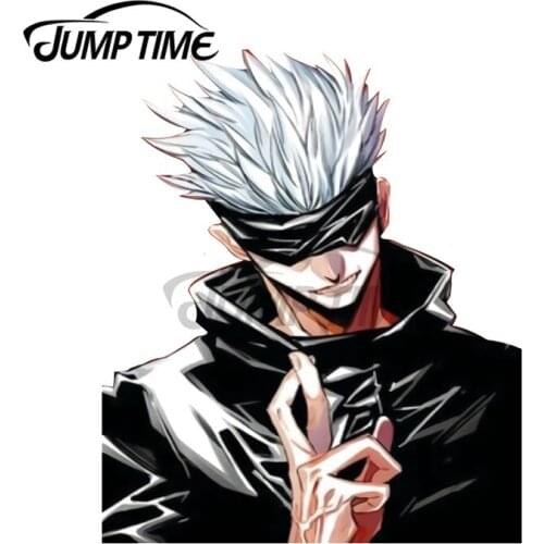 JumpTime 13 x7.8cm Jujutsu Kaisen Satoru Gojo Anime Car Sticker Laptop Windows DecalOcclusion Scratch Assessoires