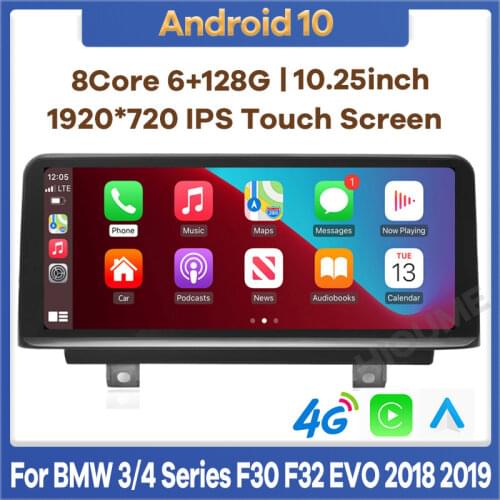 10.25" 8Core 8G+128G Android 10 Car Multimedia Player GPS Navigation for BMW F30 F31 F34 F32 F33 F36 2018-2019 EVO Radio Stereo