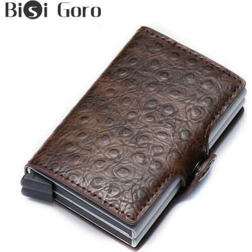 BISI GORO Men Rfid Credti Card Holder Wallet Case Protective Business Card Holder Protection Aluminum Metal Wallet Dropshipping