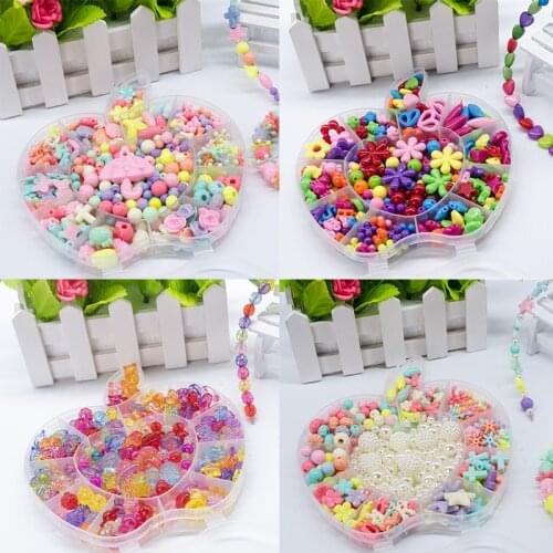 Beads Toys For Children DIY Hand-made Necklaces Bracelets Girl Kids Toddler Beaded Puzzles Educational Toy Free Shipping Gift