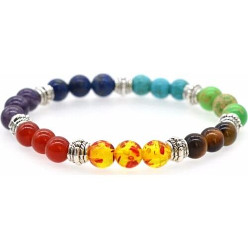 Chakra bracelet Healing Crystal Balance Beads Sports Energy Natural Stone Women Mens Bracelets 2017