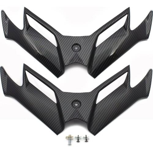 Winglet Fairing Front Aerodynamics For Kawasaki Ninja 250 300 Motorcycle Carbon Fiber Look ABS Plastic Black