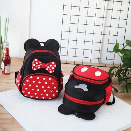 Disney Mickey&Minnie Children Schoolbag Kids Backpack Kindergarten School Bags Baby Girls Boys Backpacks