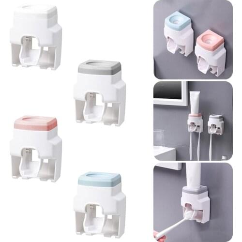 Toothpaste Dispenser And Brush Holders Waterproof Wall Mounted Automatic Toothpaste Squeezer For Kids Adults Bathrooom Accesso