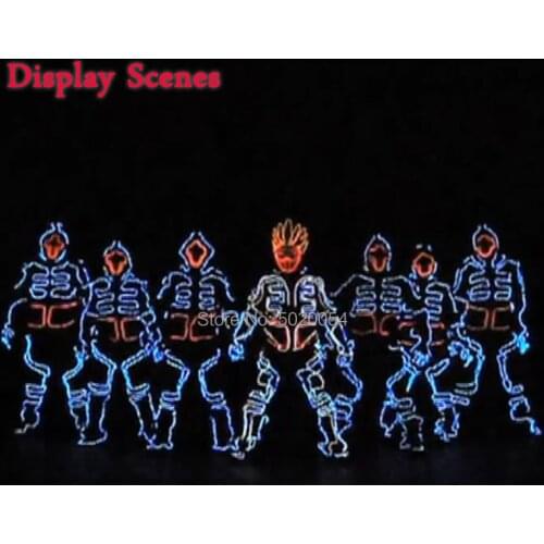 Multicolor EL Wire Clothing Glowing Dance LED Clothing Stage Performance Luminous Costumes For Men Cold Strip Party Dance Show