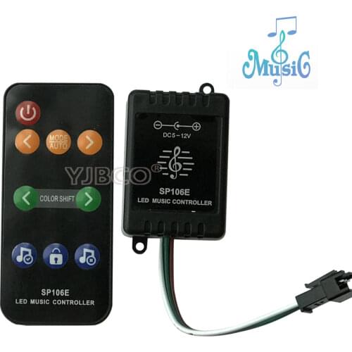 9keys LED Music Controller SP106E DC5V-12V WS2811 /WS2812B /6812 /1903/6803 Magic LED tape digital colorful music controller