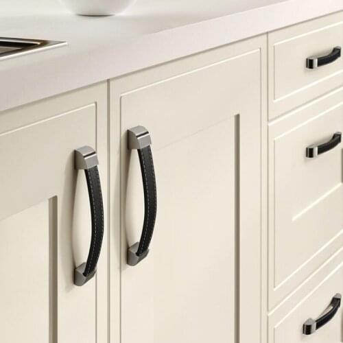 Leather Furniture Handles Kitchen Cabinets Cupboard Pulls Handles for Cabinets and Drawers Wardrobe Pulls Drawer Knobs