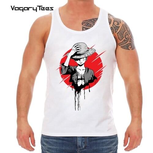 One Piece Zoro Luffy Tank top casual homme O neck streetwear man Vest boys clothes anime summer top