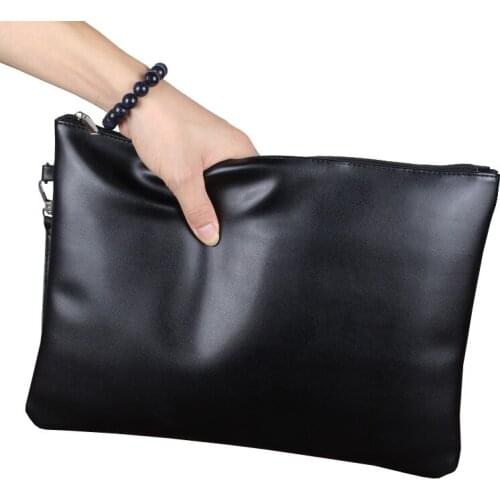 Mens clutch bag casual business documents a4 information handbag large capacity clutch bag pu leather bag clutch file purse