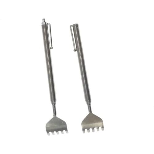 NEW Stainless Steel Telescopic Portable Adjustable Size Pen ClipTelescopic Back Scratcher Itch Scratch Massage Tool
