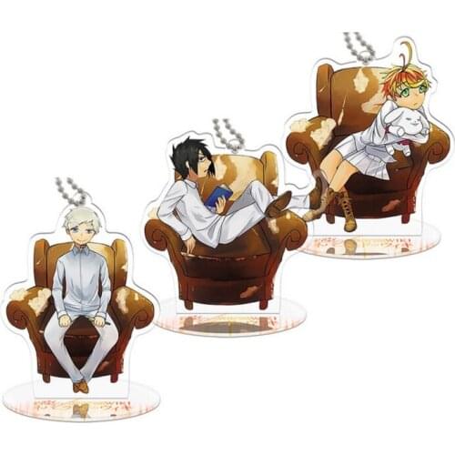 The Promised Neverland Acrylic Stand Doll Pendant Emma Norman Ray PVC Figure Keychain Yakusoku No Neverland Model Toy Keyring