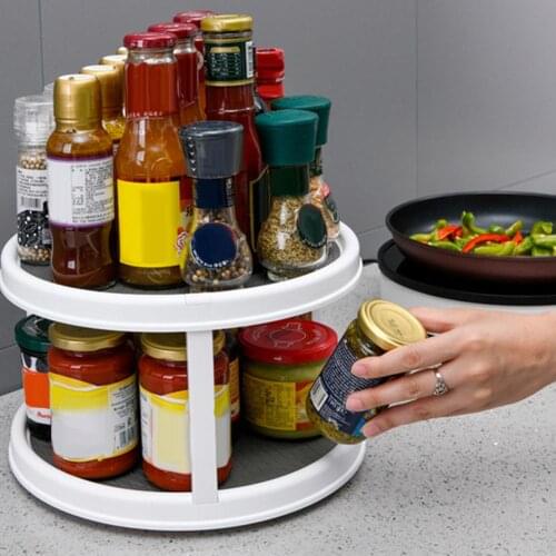 Adjustable kitchen rotating multi-layer storage rack desktop Condiment bottles storage box storage display rack cosmetics storag