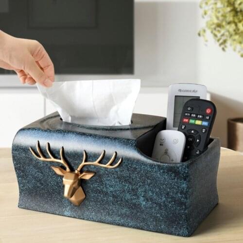 Nordic luxury paper towel box Creative living room tea table multi-function remote control storage lovely table carton