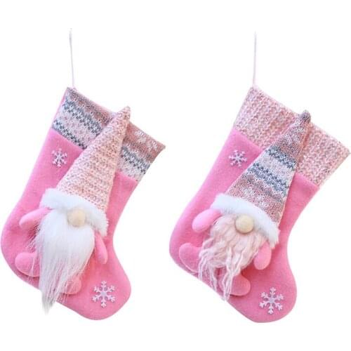 Christmas Stocking Gift Holders Christmas Tree Hanging Ornaments Kids Candy Bag Xmas Decorations Christmas Santa Sock Gift Bag
