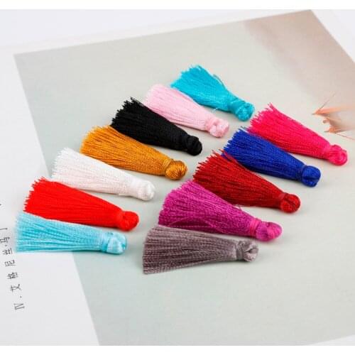 35mm 10Pcs/Lot Silk Tassel Earrings Charm Pendant Satin Tassels for DIY Jewelry Making Findings Materials