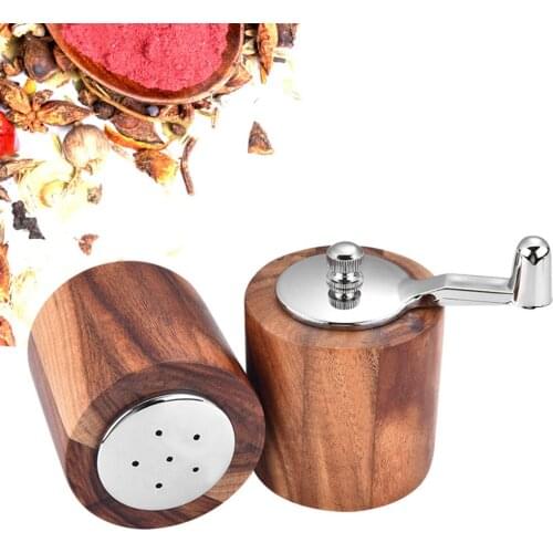 Salt Shaker Pepper Mill Salt Bottle Abrader Grinder Wood Body with Adjustable Grinder Kitchen Cooking Tool DROPSHIP