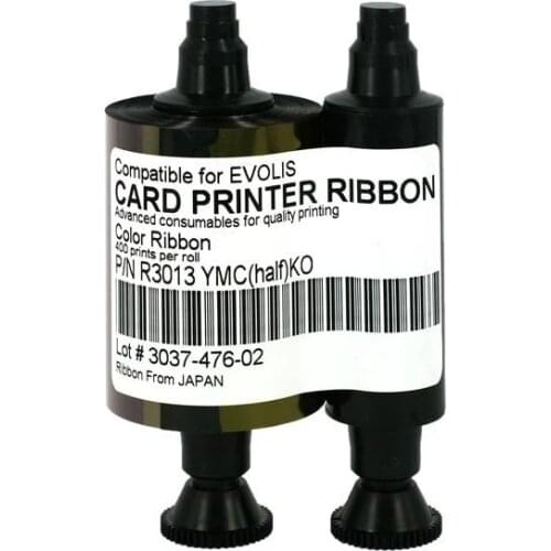 Compatible Evolis Card Printer R3013 YMCKO Half Panel Color Resin Ribbon 400 Prints/Roll
