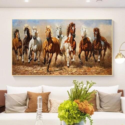 Modern Running Horse Canvas Poster and White Horse Wall Art Picture Living Room Bedroom Decoration Painting Home Decoration