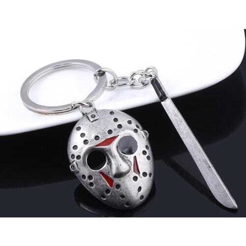 Horror Keychain Chucky Face Penny Wise Jason Hockey Freddy Pendant Key Chain for Women Men Car Keyring Jewelry