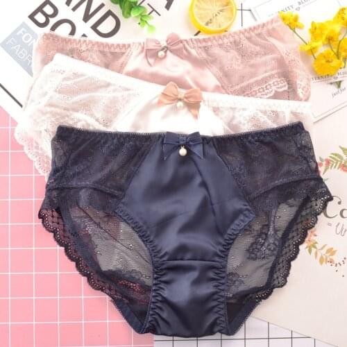 Lovely Cute Sweet Style Girls Panties Sexy Lace Hollow Women Underwear Exquisite Seamless Transparent Temptation Lady Breifs