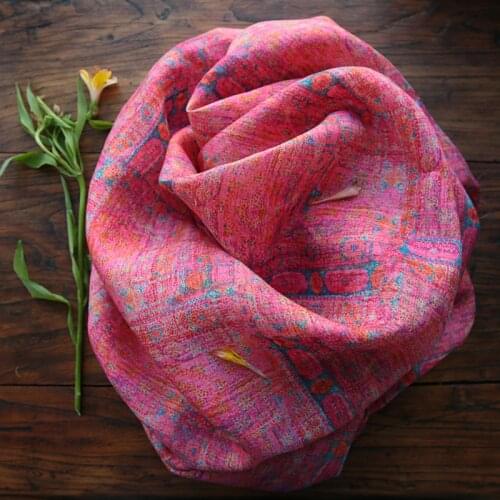 High quality pure ramie patchwork New style printing material High-end dresses and gowns fabric