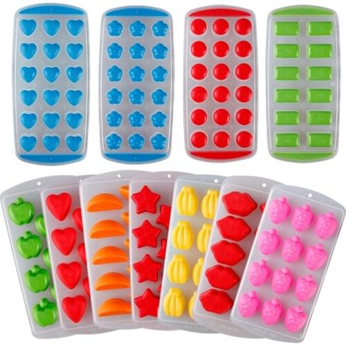 Funny Star Heart Shape Silicone Chocolate Mold Maker Ice Cube Tray Freeze Mould Bar Pudding Jelly Color Random #84002