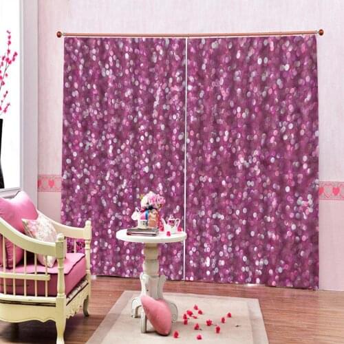 Custom 3d curtain fabric Curtain Decoration 3D Brief Purple dots Curtains For Bedroom Living room Polyester Room Curtain