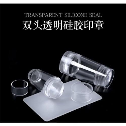 1 set New DIY double head Nail Art silicone Stamping Set Stamping Nail Art Kit Nail Stamps + Scrapers nail stamp set