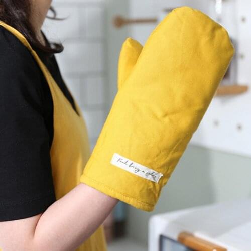 1Pc Heat Insulated Glove Skin-friendly Anti-scald Cotton Thickened Grilling Gloves Supplies Baking gloves insulated gloves