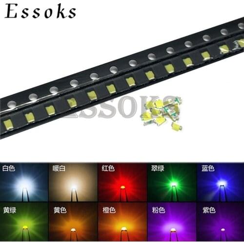 100PCS 0805 LED bead Blue Red Yellow Green Warm White purple Orange SMD light emitting diode high bright quality