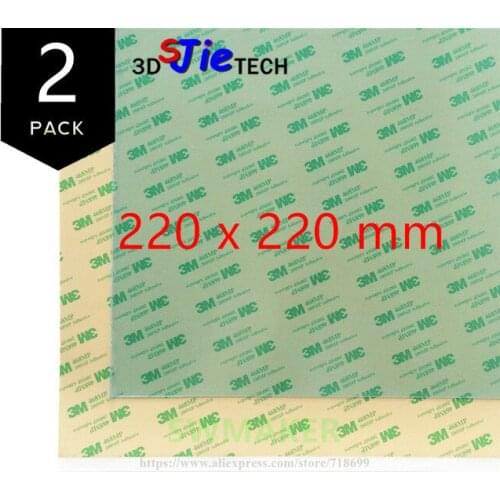 2pcs 220x220mm PEI Sheet 3D Printing Build Surface with 3M 468MP Adhesive Tape