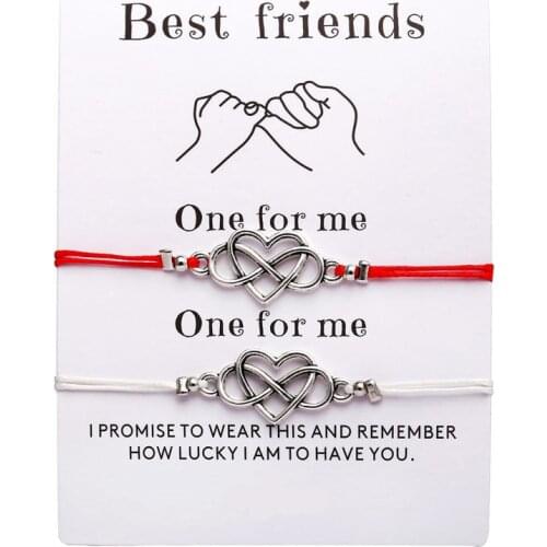 Hot 2pcs/set Heart Couples Wedding Bracelets Set For Women Men Infinite Bracelet Bangle Best Friend Wish Jewelry