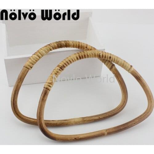4-10 piece,18.5X13cm D Rattan Handles for Patchwork Bag,Ladies bags purse crochet DEE Rattan Handle crafts