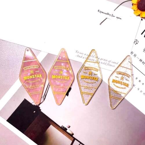 5pcs new Acrylic Acrylic carved diamond key chain pendant charms keychain pendant necklace pendant for DIY decoration