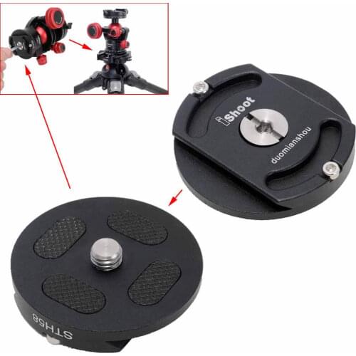 IShoot Tripod Head Mount Converter Quick Release Adapter for Cantilever Fluid Ball Head, Arca-Swiss Fit Quick Release Plate
