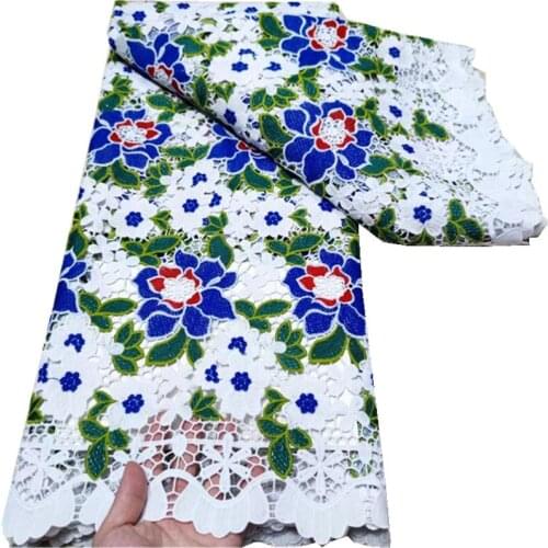 African Net Lace Fabric 2021 High Quality Nigerian Lace Embroidery milk silk Cord Water Soluble Voile Lace For Party YY-160