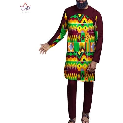 Africa Style Customized Pants Suits for Men Dashiki Plus Size Denim Men Suit Fashion Traditional African Clothing WYN982