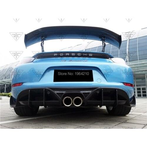 Car Styling Carbon Fiber Rear Bumper Lip Spoiler Diffuser for Porsche 718 boxster cayman 2017-up