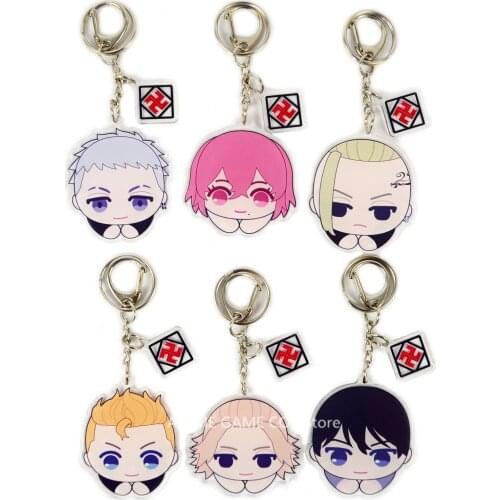 Anime Tokyo Revengers Key Chain Draken Mikey Key Rings Two-sided Keychain Acrylic Pendant Keyring Decoration Gift