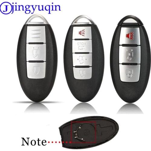 Jingyuqin 2/3/4 Buttons Smart Key Shell Case For Nissan Rogue Teana Sentra Versa Fob Car Key Cover Keyless Entry